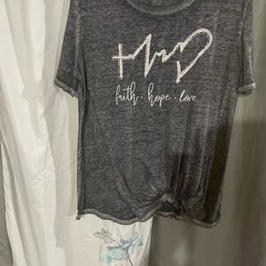 Charcoal Graphic Tee with Inspirational Design